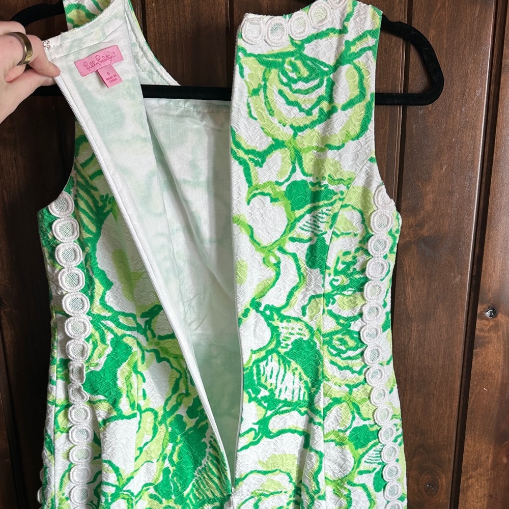 Lilly Pulitzer White & Green Floral Sheath Dress - Picture 7 of 7